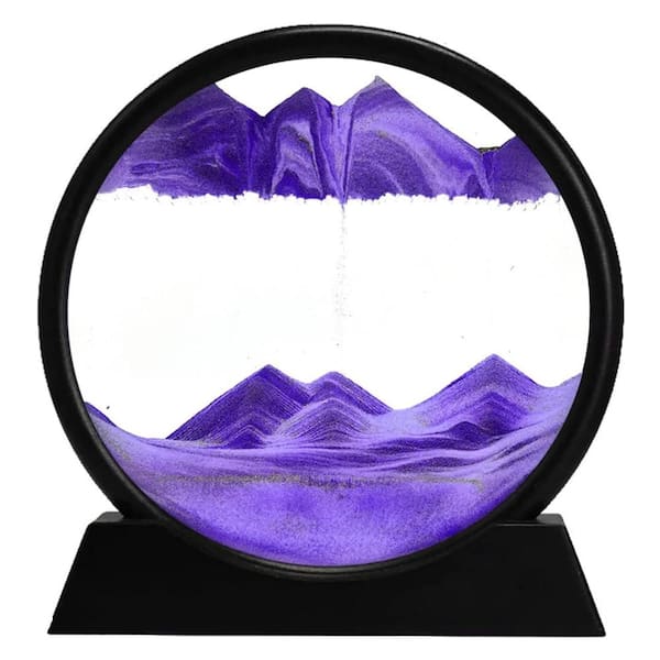 Afoxsos 7" 3D Dynamic Sand Art Liquid Motion, Deep Sea Sandscape Tabletop Display, Purple