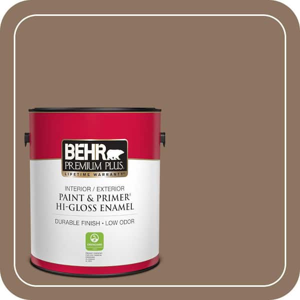BEHR PREMIUM PLUS 1 gal. #700D-6 Belgian Sweet Hi-Gloss Enamel Interior/Exterior Paint & Primer