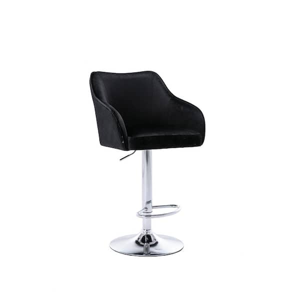 Unbranded 46.06 in. Black Low Back Metal Frame Counter Height Bar Stool (Set of 2)