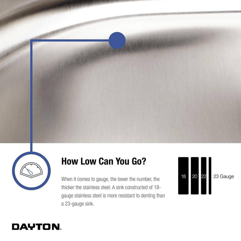 Dayton 25" Stainless Steel Single Bowl Drop-In Sink