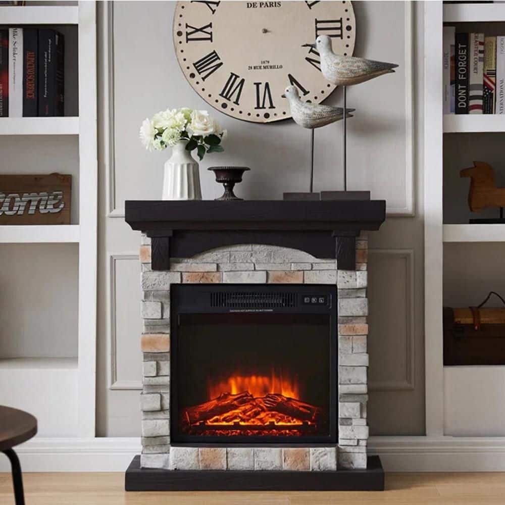 フレーム付LASSEN ファイヤーフライファンタジー 50.7×75.0 cm Fireplace TV_Stand_Suitable_fo