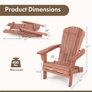 Brown Folding Wood Adirondack Chair (Set of 4)