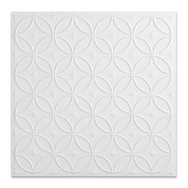 Fasade Rings 2 Ft X Matte White, Vinyl Ceiling Tiles