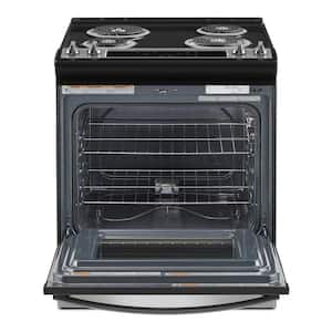 4.8 cu. ft. 4 Burner Element Single Oven Electric Range with Frozen Bake Technology in Stainless Steel