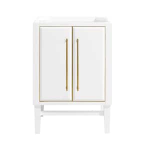 Mason 24 in. Bath Vanity Cabinet Only in White with Gold Trim
