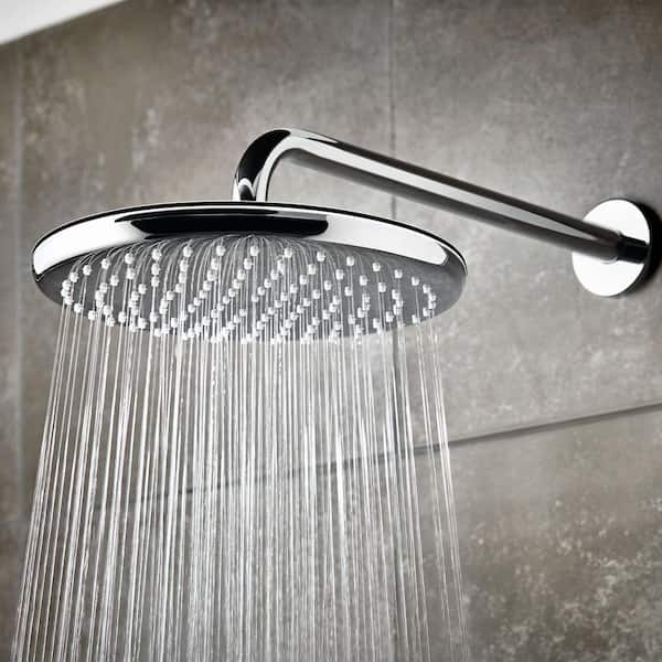 Tempesta 250 1-Spray Patterns with 1.75 GPM 10 in. H Round Wall Mount Rain Fixed Shower Head in StarLight Chrome