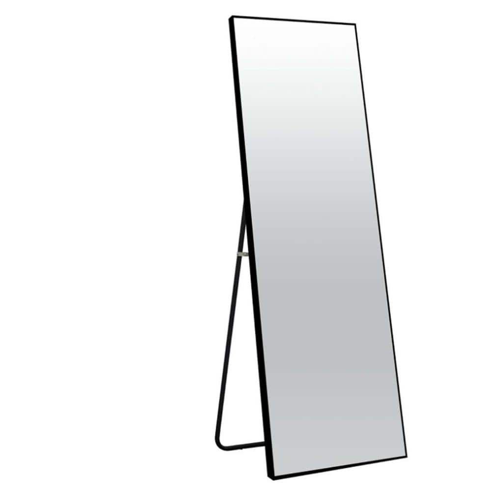 17 in. W x 60 in. H Rectangle Wood frame full length Floor Mirror in ...