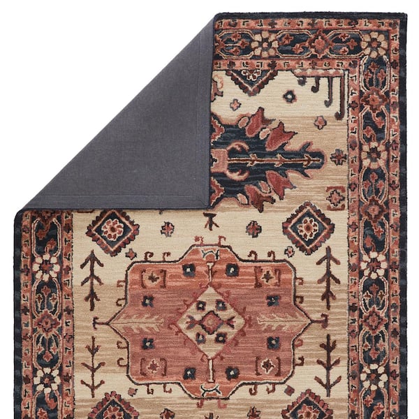 Idina Pink/Dark Blue 8 ft. x 10 ft. Medallion Area Rug