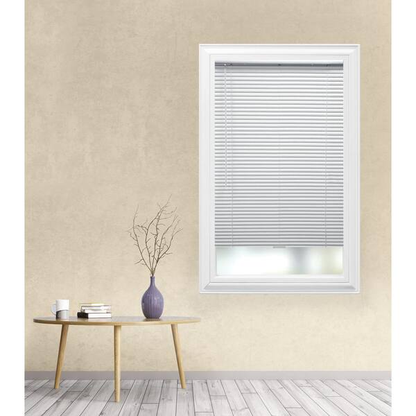 49x48 in White Aluminum Mini Blind Cordless Room Darkening Privacy Window Shade 