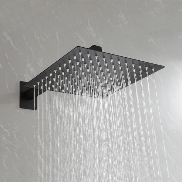 Tahanbath 2-Spray Patterns Square Wall Mount Rain Dual