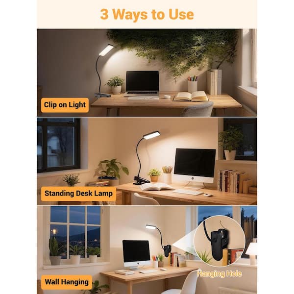 BeamBox 13.8 in. Black Clip on Light with 9-Brightness,5-Colors