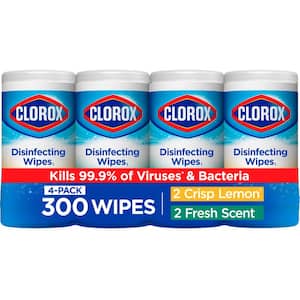 75-Count Crisp Lemon and Fresh Scent Bleach Free Disinfecting Cleaning Wipes (4-Pack)
