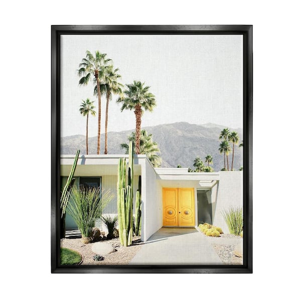 Stupell Industries Palm Springs House by Sisi and Seb 1-Piece Black Floater Frame Architecture Graphic Art Print 31 in. x 25 in.