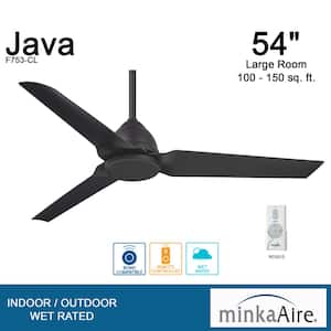 Java 54 in. Indoor/Outdoor Coal Ceiling Fan with Remote Control