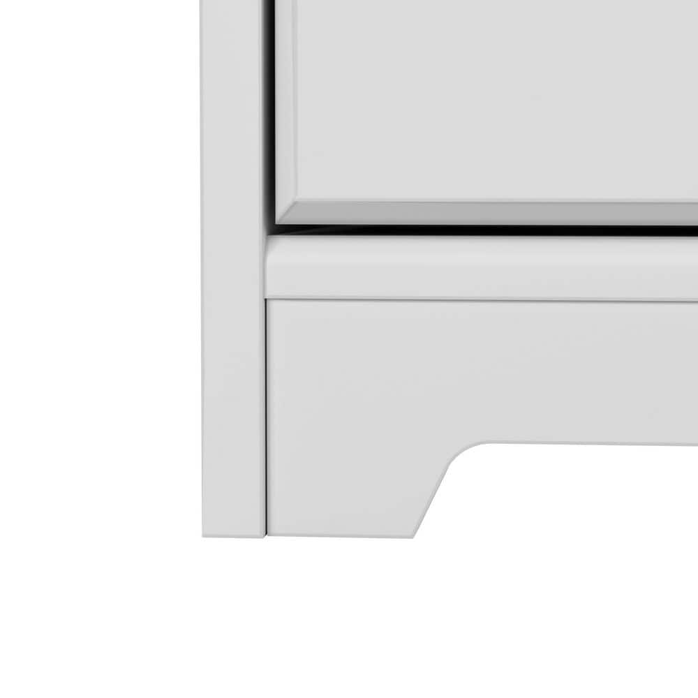 White Tall Engineered Wood Kitchen Pantry Cabinet with Doors
