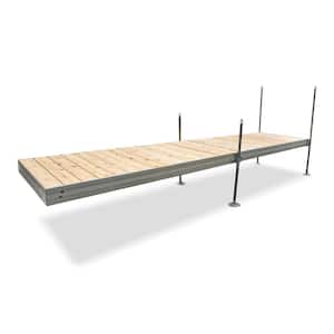16 ft. Long Straight Aluminum Frame with Cedar Decking Complete Dock Package