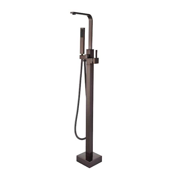 Satico Oil Rubbed Bronze 1-Handle Freestanding Tub Faucet with Handheld Shower Head