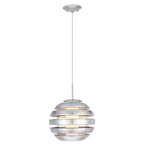 Mercur 1 Collection 1-Light Matte Nickel Pendant with Frosted Opal Glass Shade