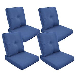 ArcoBay 22 in. x 25 in. x 4 in. 8-Piece Deep Seating Outdoor Lounge Chair Replacement Cushion Set in Blue