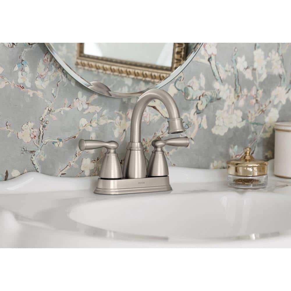 Moen Banbury Brushed Nickel High Arc Centerset Faucet