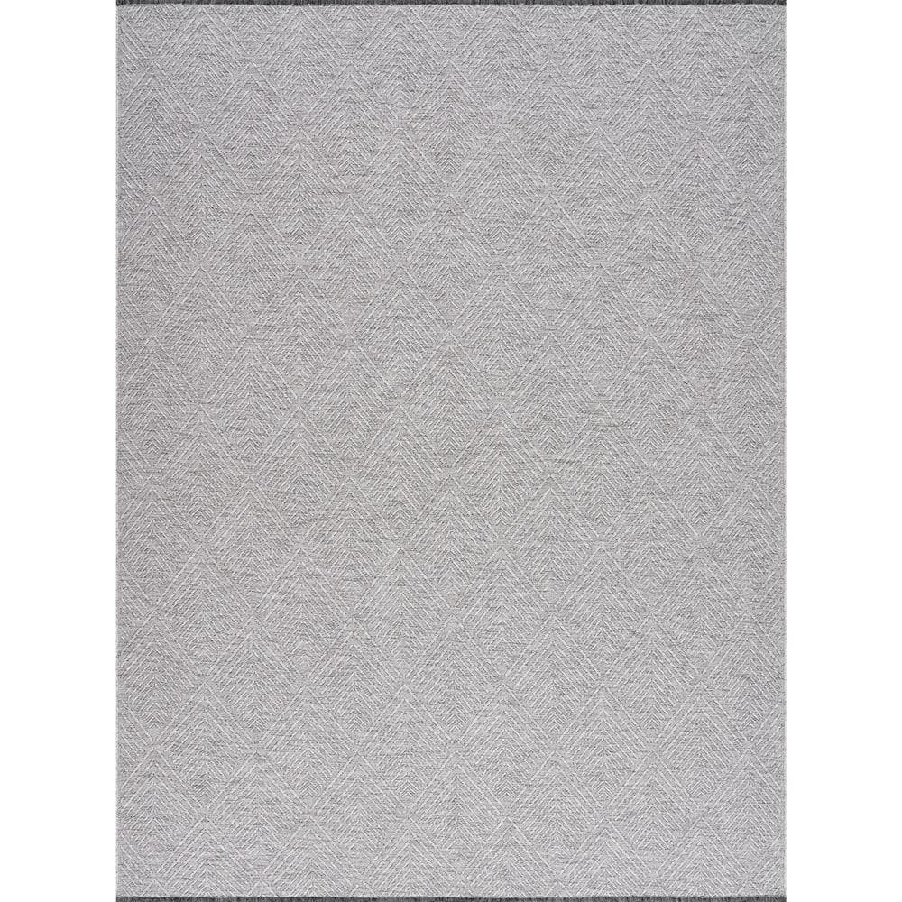 Light Gray Pattern Rug Tayse Rugs Alma Light Gray 5 ft. x 7 ft. Diamond Machine Washable ...