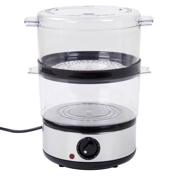 Chef Buddy 4 Qt. Chrome Food Steamer and Rice Cooker