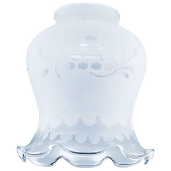 Westinghouse 4-13/16 in. Handblown Frosted Etched Grape Design Crimp Shade with 2-1/4 in. Fitter and 4-1/4 in. Width