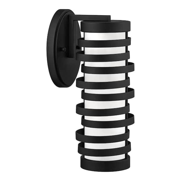 Clancy 13.37 in. 1 Light Textured Matte Black Hardwired Outdoor Wall Lantern Sconce