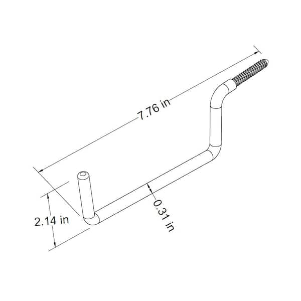5/16 in. x 7-3/4 in. Vinyl Coated Steel Screw-In Ladder Hook 20 lbs