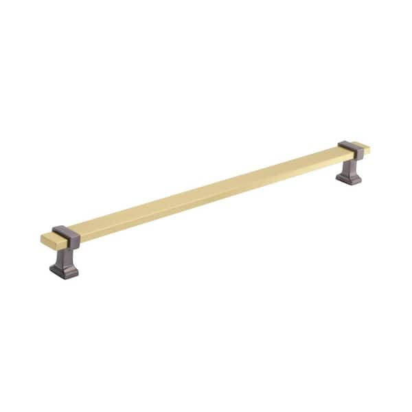 Amerock Overton 11-5/16 in. (288mm) Classic Brushed Gold/Black Chrome Bar Cabinet Pull
