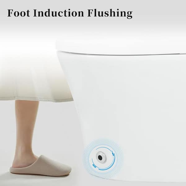 Virubi Elongated Smart Toilet Bidet with Dual Flush & Foot Sensor
