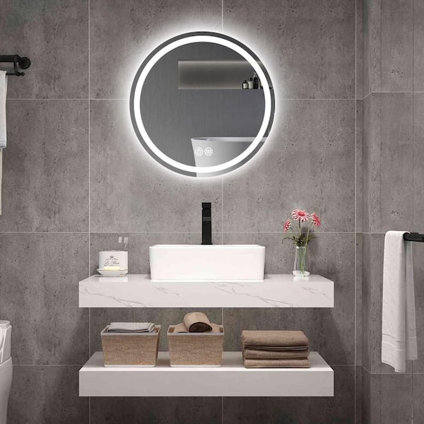 Unbranded 23.62 in. W x 23.62 in. H Round Framless Mirror Wall Mirror Bathroom Mirror