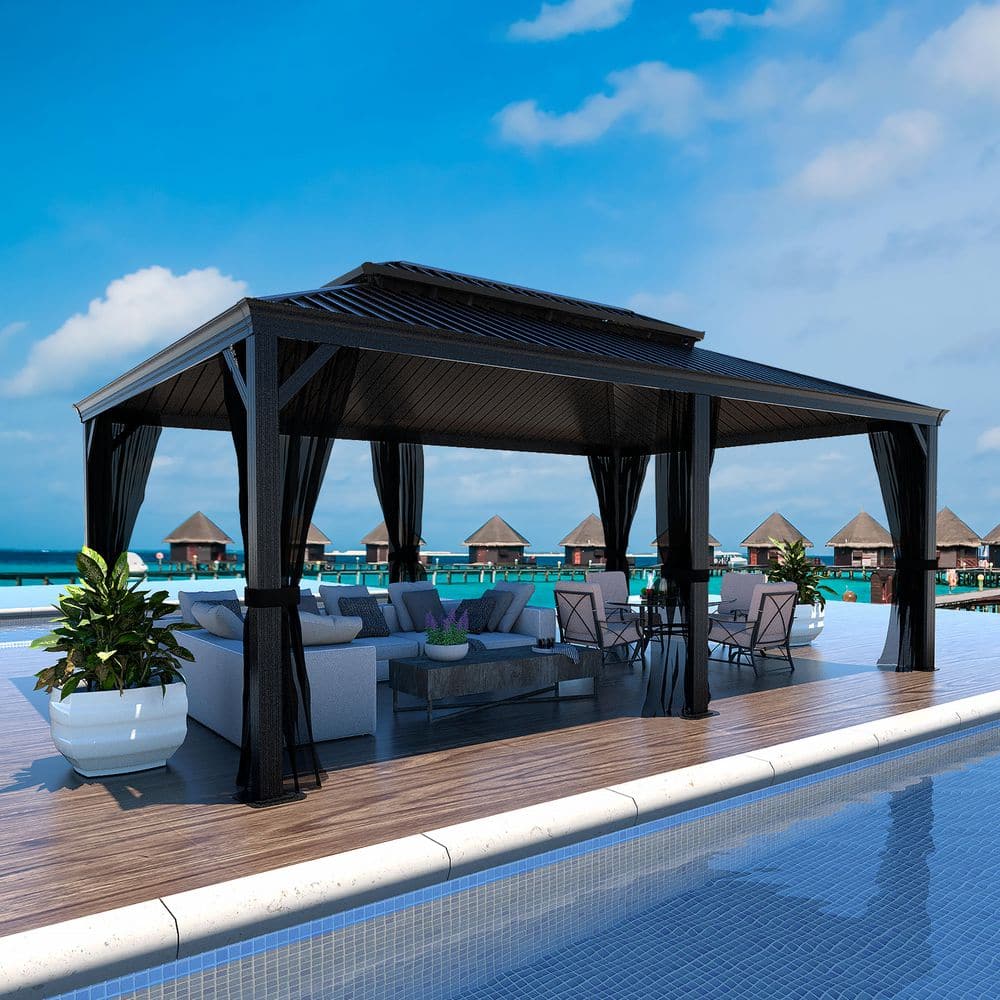 VEIKOUS 20 ft. W x 12 ft. D Aluminum Hardtop Gazebo with