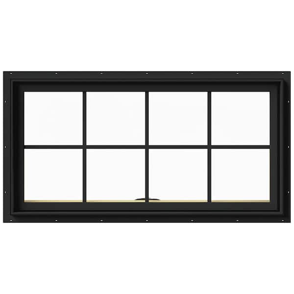JELD-WEN 48 in. x 24 in. W-2500 Series Bronze Painted Clad Wood Awning Window w/ Natural Interior and Screen