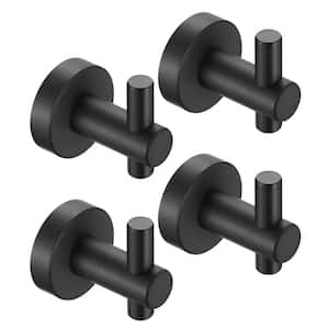 ruiling Round Bathroom Robe Hook and Towel Hook in Stainless Steel Matte  Black (2-Pack) ATK-194 - The Home Depot