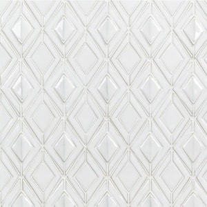 Delphi Jewel Natural White 12 in. x 16 in. Polished Ceramic Mosaic Tile (1.19 sq. ft./Sheet)