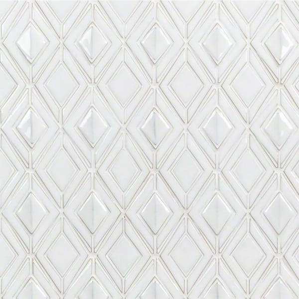 Ivy Hill Tile Delphi Jewel Natural White 12 in. x 16 in. Polished Ceramic Mosaic Tile (1.19 sq. ft./Sheet)