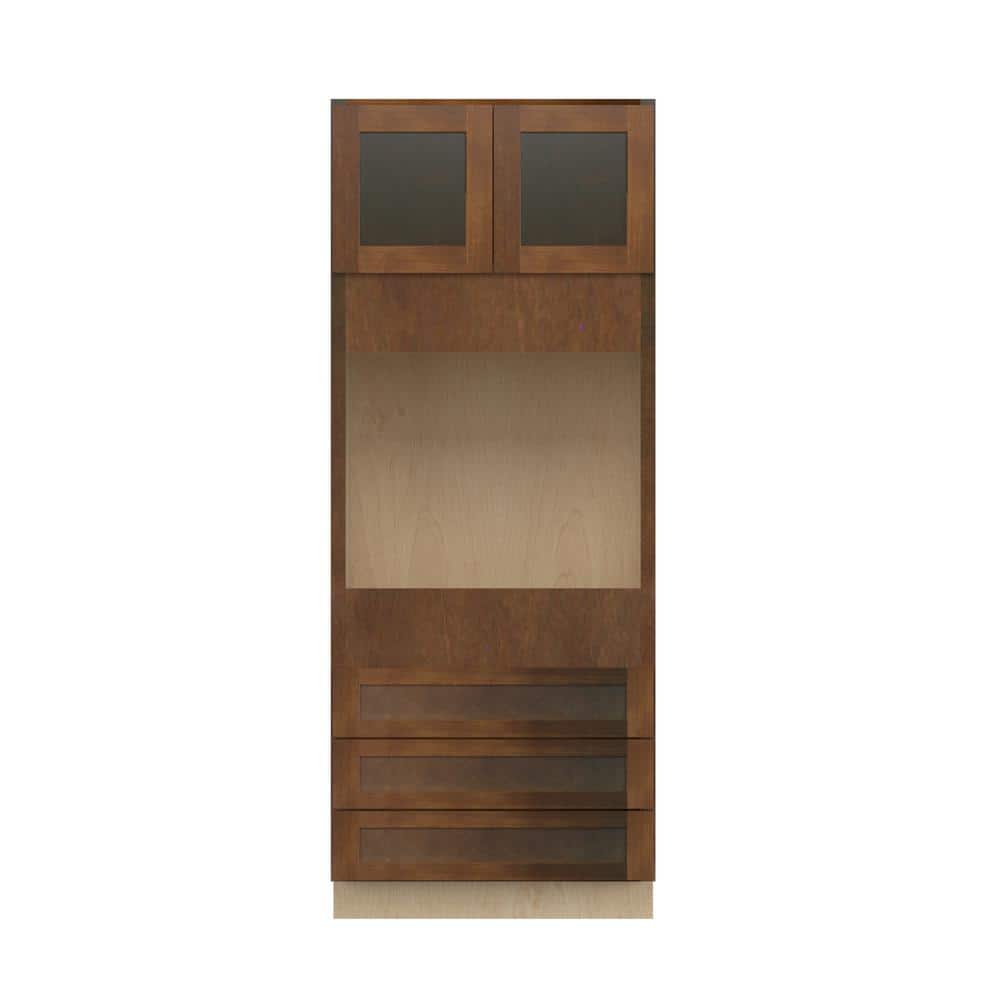 Amherst Shaker 33 in. W x 84 in. H x 24 in. D in Walnut Plywood Assembled Single Oven Cabinet