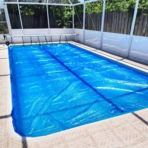 8 Mil 9 ft. x 18 ft. Rectangular Blue Above Ground Pool Solar Pool Cover