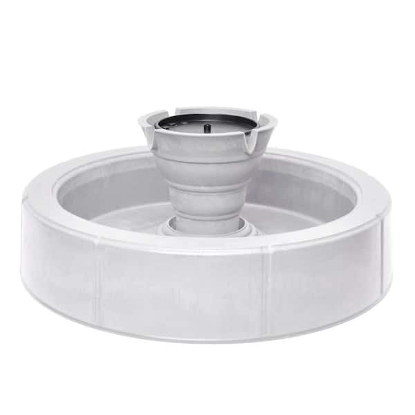 BERNINI FOUNTAINS Lago Cordless Pond Fountain Tiered, White Stone