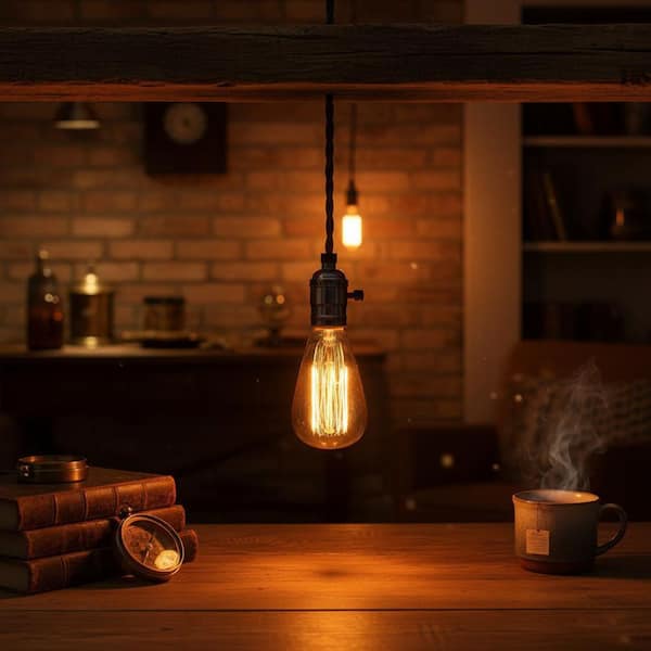 60-Watt Equivalent Vintage ST64 Dimmable E26 Base Incandescent Edison Light Bulb 2700K (6-Pack)