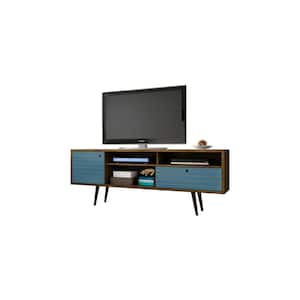 Liberty 71 in. Rustic Brown Composite TV Stand with 1 Drawer Fits TVs Up to 65 in. with Storage Doors