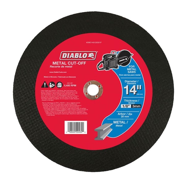 DIABLO 14 in. x 1/8 in. x 20 mm Metal High Speed Cut-Off Disc