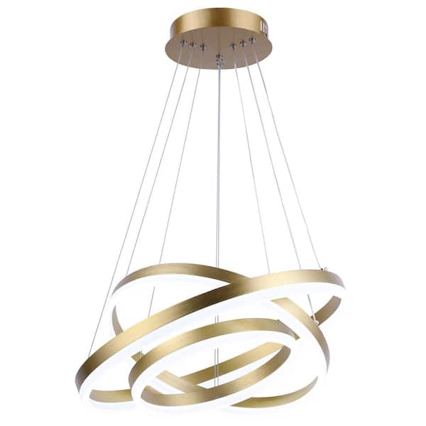 Maxax Carson 3-Light Integrated LED Gold Chandelier YX-22 - The Home Depot