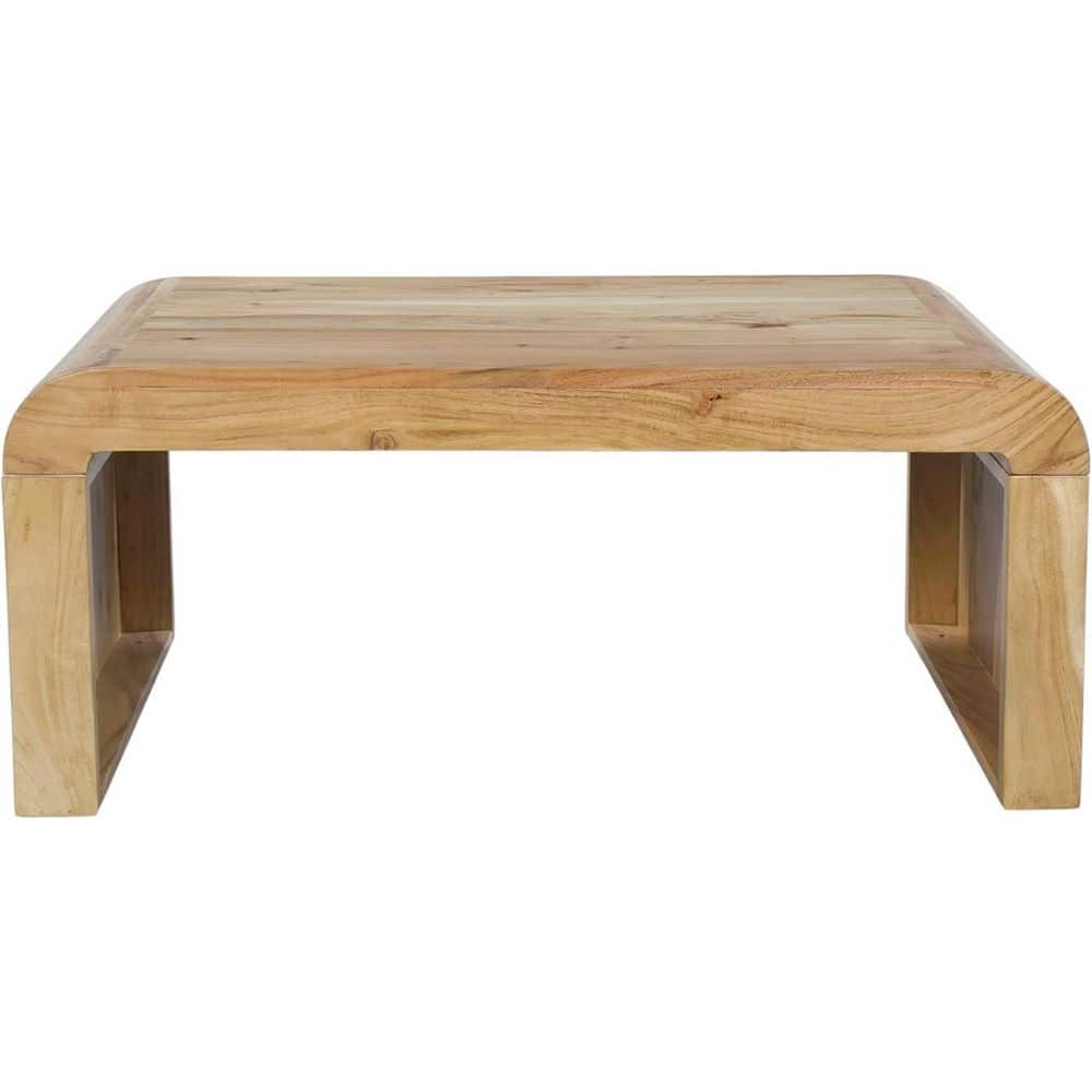 36 in. Brown Rectangle Wood Top Coffee Table