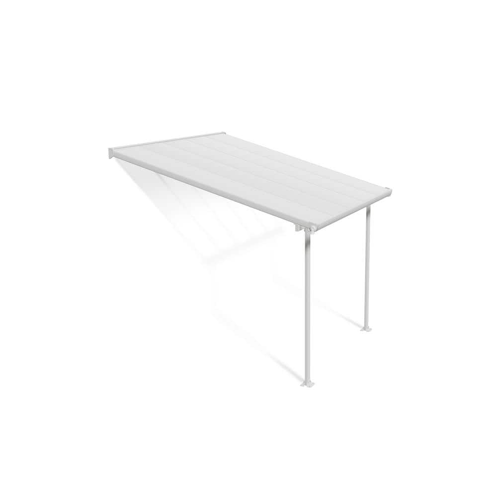 White Aluminum and Polycarbonate Patio Cover Awning, 120" x 204"