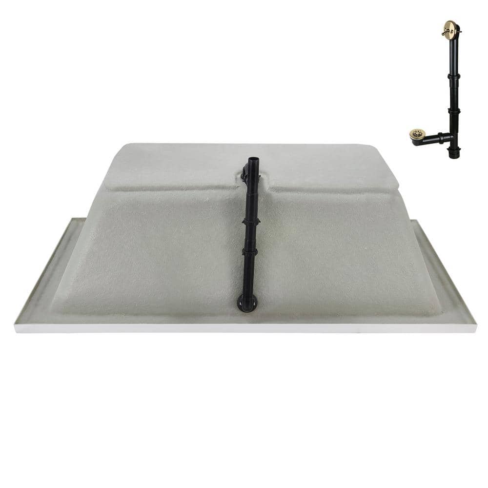 66'' x 34'' Glossy White Acrylic Soaking Drop-In Bathtub