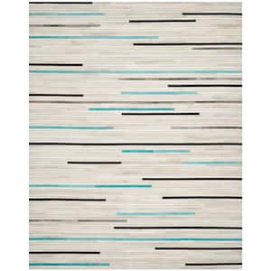 Studio Leather Gray Multi 8 ft. x 10 ft. Abstract Striped Area Rug
