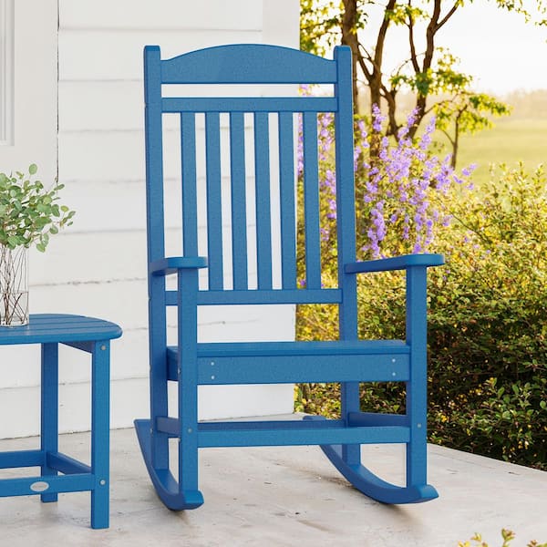 Grant Park Pacific Blue Plastic Outdoor Rocking Chair