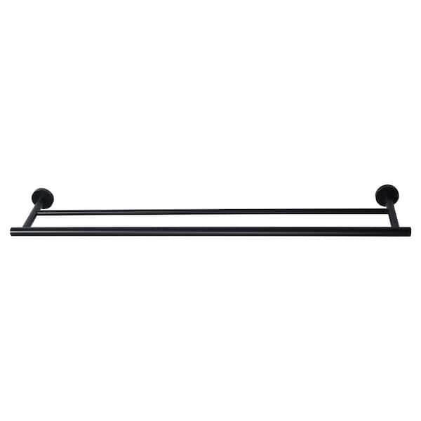 ARCORA Round 32 in. Wall Mounted Towel Bar in Black
